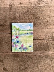 ACEO Watercolour Painting By Kenna Landscape 2.5” X 3.5” Signd Original ÀTC
