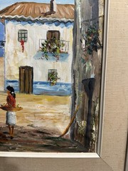 Vtg Mid-Century Med St Oil Painting Signed Wilder18”x15”