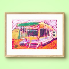 Bruny Island Caravan Tasmania Shack 11x16cm Drawing On Paper Original Colour