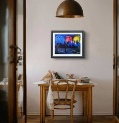 Honolulu: Abstract Expressionist Original Painting Canvas 11×14.