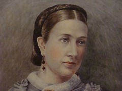 very good watercolor and color pencil: LADY late 1800’s or early 1900’s