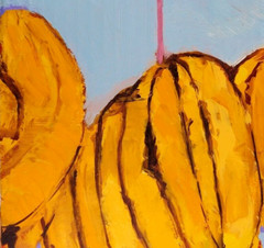 American Watercolor Painting of Bananas on board Signed B. Bendinck 2012 on back