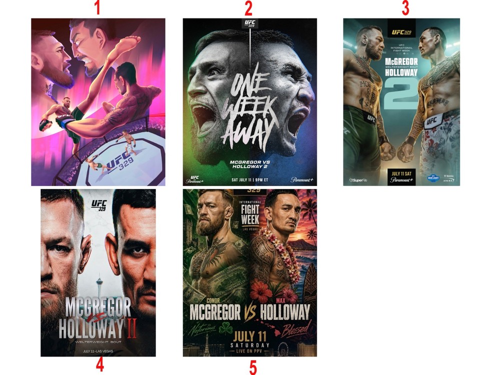 Conor McGregor vs Max Holloway 2 UFC Poster Rematch MMA Fight Art Print