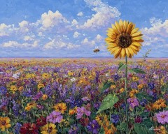 Leonid Afremov MEADOW FLOWER Oil Painting 20″x16″ by Official Studio GICLEE