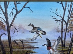 Milton Geyer Duck Decoy Carver Green Bay Wisconsin Original Painting Signed
