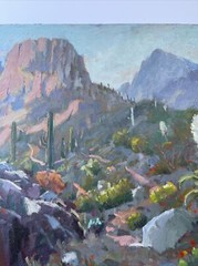 Silvio Silvestri PAINTING LANDSCAPE LISTED AMERICAN ARTIST Desert Arizona 24”
