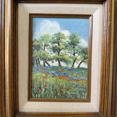 Texas Hill Country Bluebonnets & Indian Paintbrush“ by P. Corwin. Painting