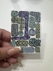 ACEO Abstract “pastel Zentangle” Original Painting 2.5”x3.5” Malish Design