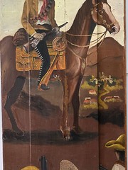 After Monroy? ATQ Emiliano Zapata Mexican Portrait Landscape Horse Folk Painting