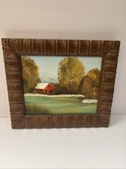 Original Signed Vintage Oil Painting Landscape Country Scene 1977 10×13