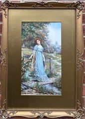 G E Parkin : Female Within River Landscapes, Signed And Dated 1914