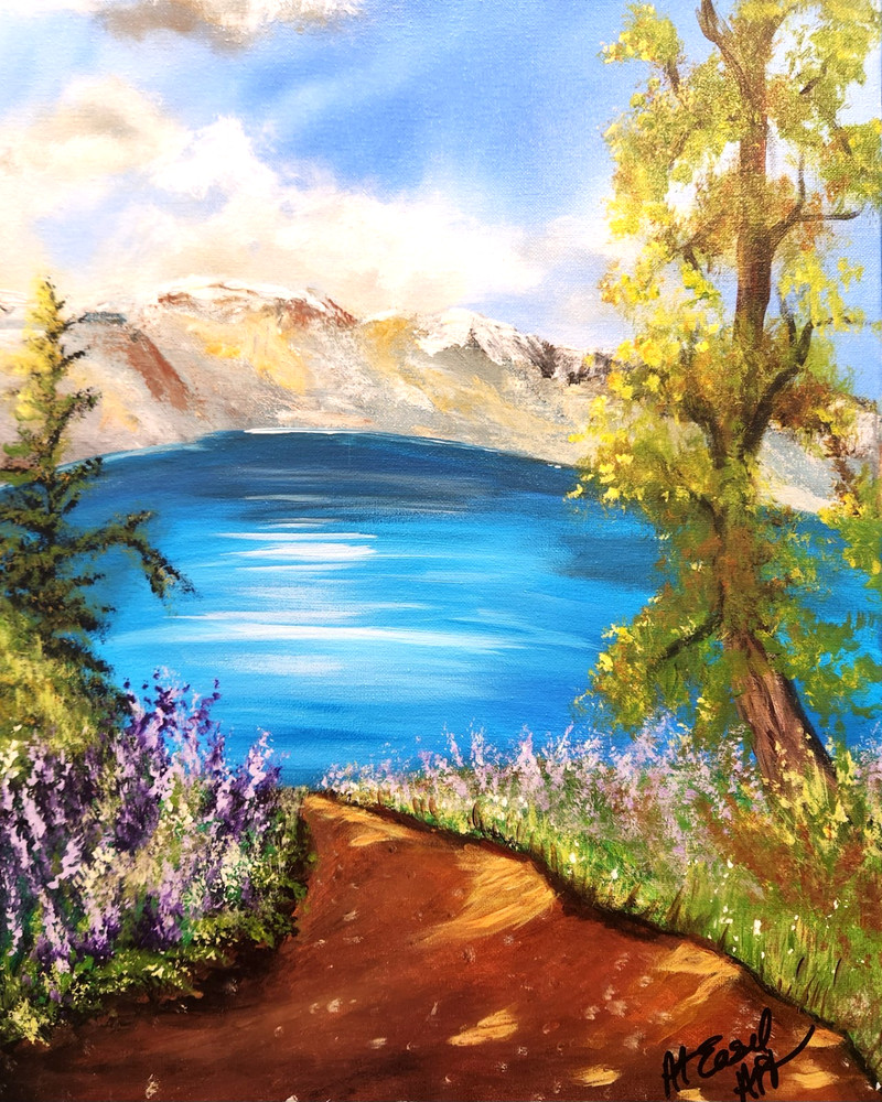 Crater Lake Oregon Painting 16×20 Original Pacific Northwest Landscape Art