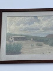 Antique Painting Landscape American Historic Utah Chapita Wells Regionalism 1912