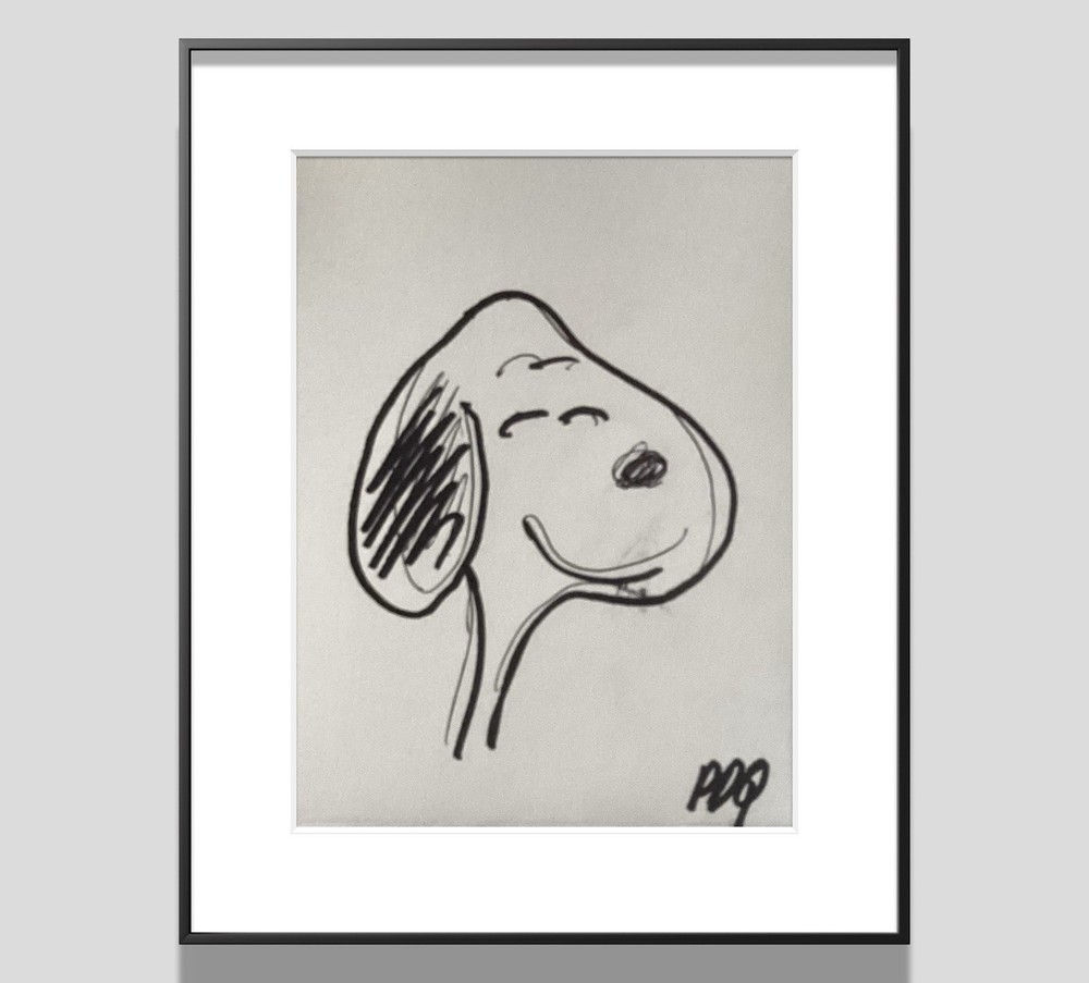 PDQ Artist Original Drawing Cartoon Dog Abstract Realistic Ink 4×6 Drawing Art