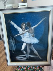 Frank Porpat artist painting of Rudolph Nureyev in Swan Lake 1965