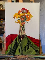 Painting Original, Still Life, Oil on Canvas Linen, 16 1/8in x 10 5/8in
