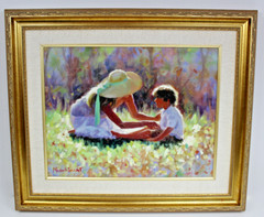 MICHAEL VINCENT LIMITED EDITION GICLEE ON CANVAS 23” MOM SON SIGNED