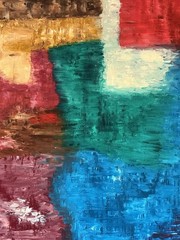 VINTAGE MODERN ABSTRACT EXPRESSIONIST OIL PAINTING OLD BLACKBURN 1974