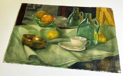 Antique Still Life Watercolor Art Painting by Hazel Frazee, Chicago