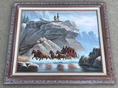 Original JOHN STANFOTD (20/21st Century) „Western Landscape“ Oil Painting/Canvas