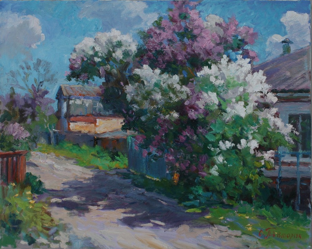 Direct from Artist: Serhii Pivtorak Original Oil Painting „Lilac Blooms“
