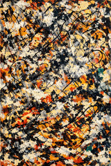 24×36 in Abstract Expressionist Canvas Art Print – Modern Action Style Wall Art