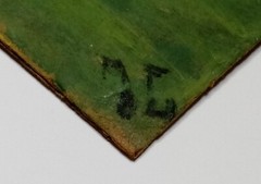 Southern Folk art 85 MILES TO ROCK CITY Painting Signed M.F 84 Cardboard 10×13