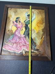 Original Oil on Canvas Mid Century Flamenco Dancer Painting Mildred Jones