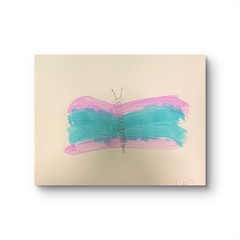 Butterfly Minimalist 11X 14″ Neo Impressionist Acrylic Painting Loose Paper