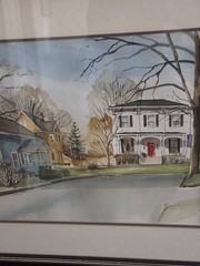 Landscape Painting Neighborhood Scene Watercolor