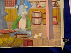 Large VTG Paint By Number 1800s General Country Store Scene 24X36″ Wall Art Felt