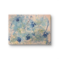 Ocean Painting 9×12 Blue Bubble Art Wall Art Waves Water Green Canvas Board