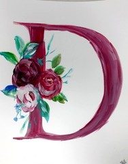 WS original flower D hand painted 14X11 Gallery Paper acrylic modern fine art