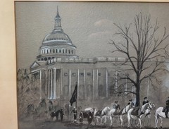 Vintage original 1963 Mary Jo Waters JFK presidential funeral acrylic painting