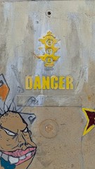 VTG Piece of street art painted on repurposed industrial object by KingTekk 2001