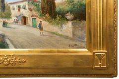 George Fischhof (Austrian, 1849-1914) Italian Landscape Painting of Naples