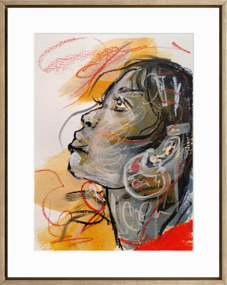 Original Figurative 9×12 Acrylic Painting Paper Wall Art Multicolor Home Decor