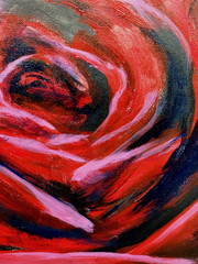 LOVELESS – „VELVET ROSE“ acrylic on canvas COA 11 X 14 Art Impressionism