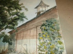 Vintage Watercolor Painting Gratz Area Barn Carolyn Haines Millersburg PA