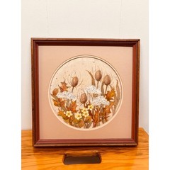 VTG Peggy Isaacson Nature Art Framed Floral Painting Signed Wall MCM Decor