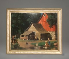 Vintage MCM 16×20” Paul Detlefsen Americana Scene “Memories” Framed W/Glass