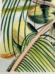 COCONUT PALM | botanical Painting Tropical Watercolor art Kristi C Jones Tree