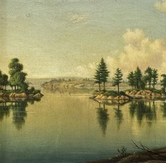 Exceptional 19th C. Levi Wells Prentice Adirondacks Lake Landscape Oil SIGNED