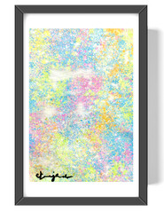 Guajardo Art: Bright Garden Flowers 9X6 Paper Abstract Wall Art