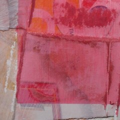 Larry Lerew painting abstract minimalism red cardboard collectible original COA