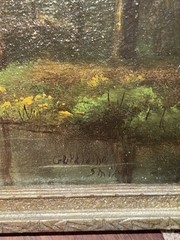 Antique Oil Painting On Board? VTG Guyzlaine Smith Signed Boho Gallery Aesthetic