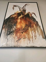 Original PATTI MEYERS Painting – Framed Abract Textured „DRESS“ Series 2×3 ft