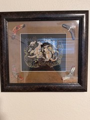 Vintage Danny Eastwood Dot Cloth Painting titled The Survival of the Kangaroos