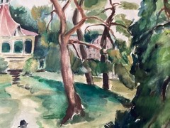 Vintage Watercolor on Paper. came from large collection. 1950-60’s. 26″ by 19.5”