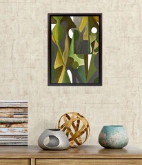 Original Abstract People Painting 16×20 Canvas Modern Wall Art Home Decor Green